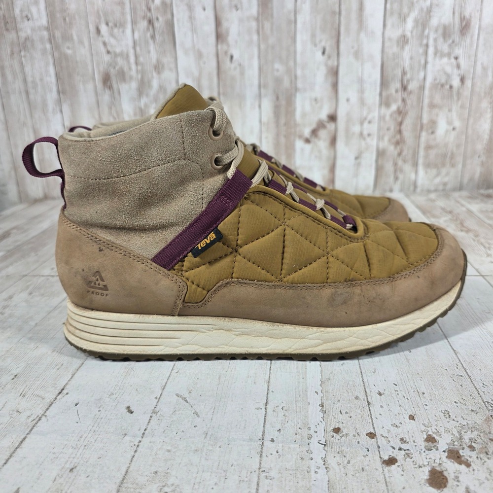 Teva Ember Commuter Waterproof Boots Womens 9.5 Olive Tan 1111779